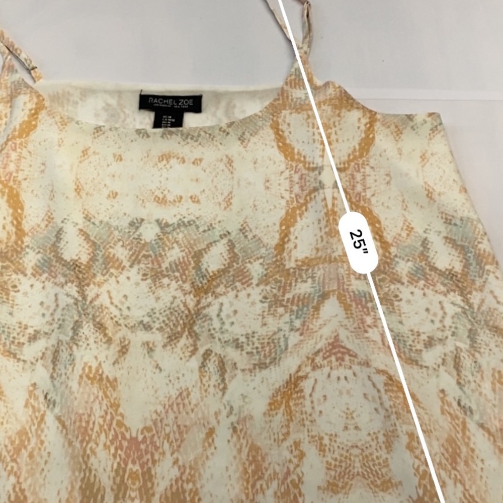 Rachel Zoe Neutral Snake Python Print Strappy Flowy Tank Top Size Medium - Picture 14 of 15